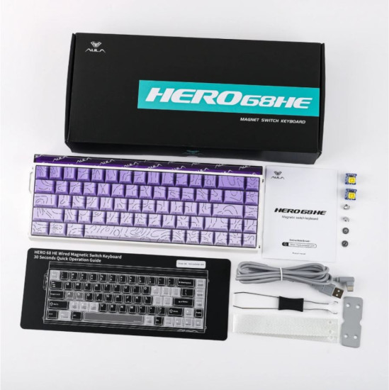 Игровая магнитная клавиатура Hero 68 He фиолетовый контур градиент