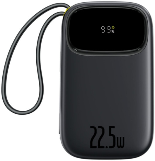 Power bank EnerFill FC31 Qpow3 P10082106123-00 10000mAh 22.5W со встр. кабелем Type-C+Lightni