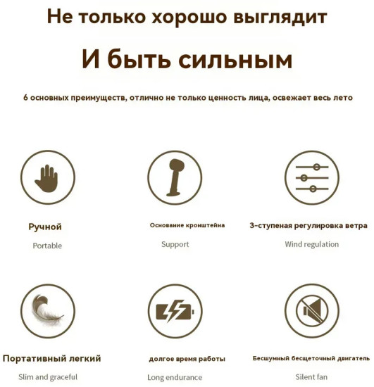 Ручной маленький вентилятор 400 мАч