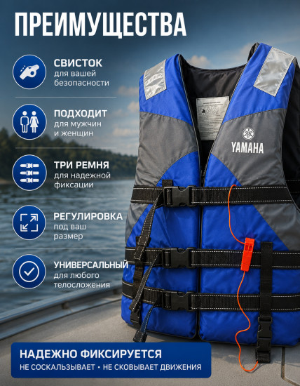 Жилет спасательный взрослый универсальный до 120кг