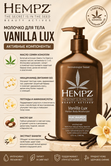 Молочко для тела с ниацинамидом «Vanilla Lux»