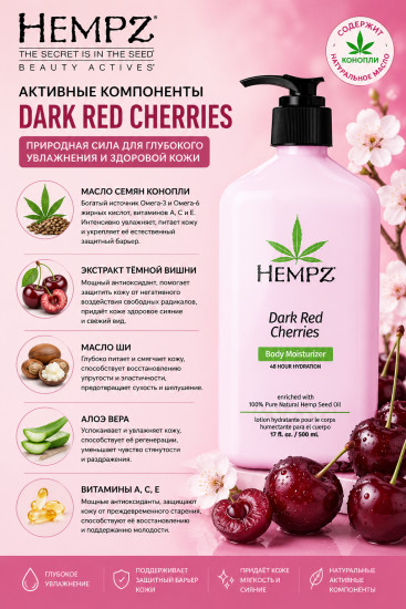 Молочко для тела с ароматом вишни «Dark Red Cherries»