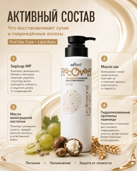 Бальзам Липидный для сухих волос Prof Hair Care 400 мл
