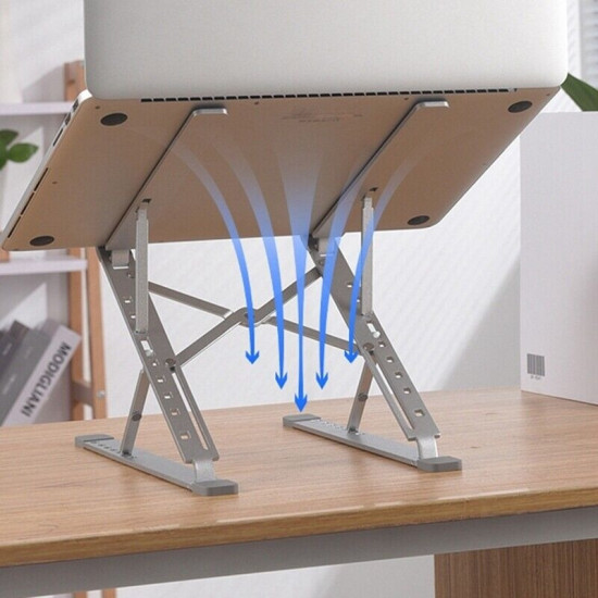 Подставка для ноутбука Multifunction складная, регулируемая, алюминиевая, до 21″