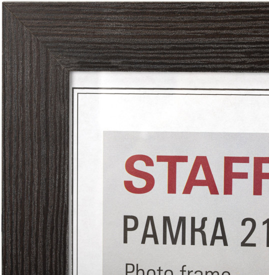 Рамка 21на30 см, небьющаяся, багет 30 мм, МДФ, Staff «Style», цвет венге