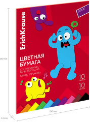 Бумага цветная односторонняя на клею «Весёлые друзья» - Фото 3