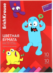 Бумага цветная односторонняя на клею «Весёлые друзья» - Фото 4