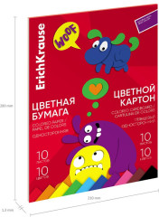 Набор цветной бумаги и картона глянцевого на клею «Весёлые друзья» - Фото 3