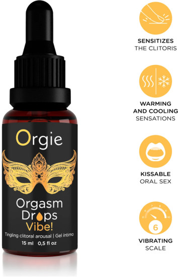 Возбуждающие капли на клитор «Orgasm drops vibe!»