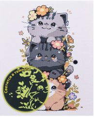 Картина по номерам со светящейся краской «Три кота» - Фото 1