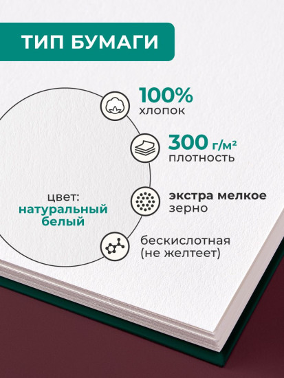 Скетчбук для акварели, экстра-мелкое зерно