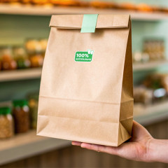 Наклейки «100% Натурально» 72 шт, виниловые стикеры для упаковки продуктов, контурная вырубка 2,5×2 см - Фото 1