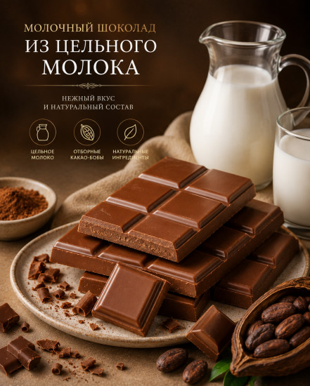 Шоколад молочный из цельного молока