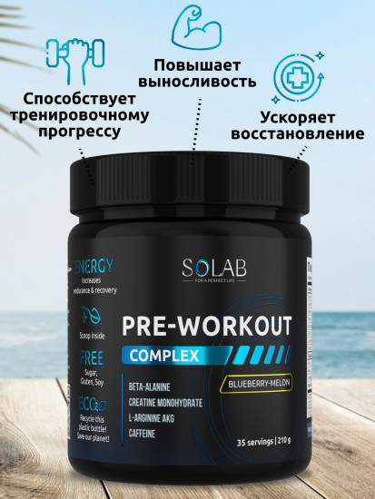Предтренировочный комплекс Pre-workout «Дыня-голубика»