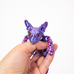 Подвижная 3D игрушка «Кот Сфинкс», гибкая фигурка, PLA пластик, 19 см - Фото 4