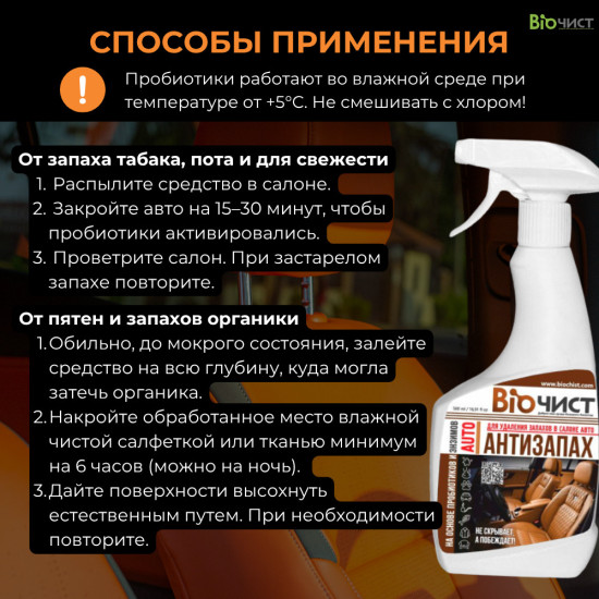 Антизапах АВТО Средство для удаления и нейтрализации неприятных запахов в салоне автомобиля