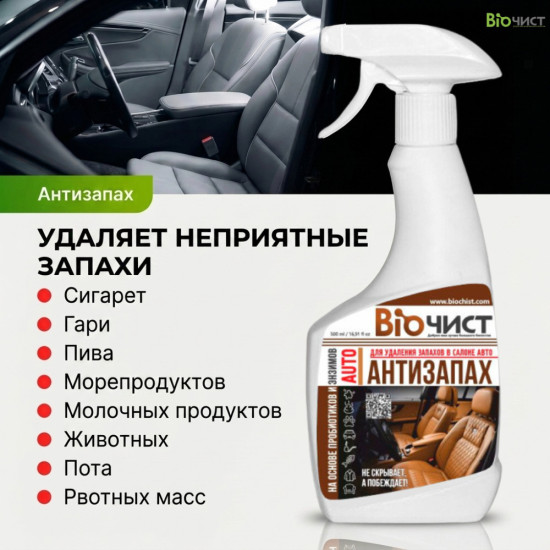 Антизапах АВТО Средство для удаления и нейтрализации неприятных запахов в салоне автомобиля