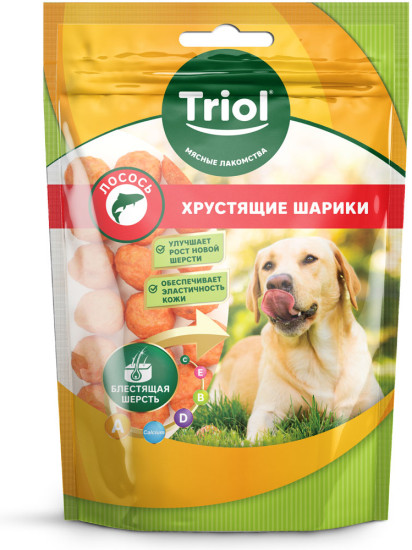 Лакомство для собак Хрустящие шарики из лосося, 70г