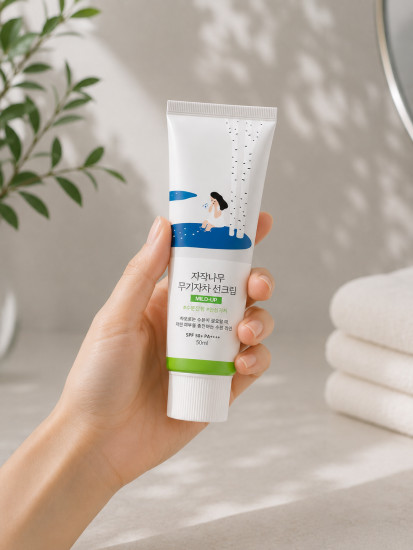 Крем для лица солнцезащитный с берёзовым соком SPF50+ PA++++ «Birch Juice Moisturizing Mild-Up Sunscreen»