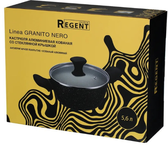 Кастрюля 5,6л с крышкой 28см Linea GRANITO NERO