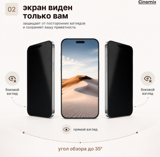 Защитное стекло Private для iPhone 17 PRO Max CNMX185