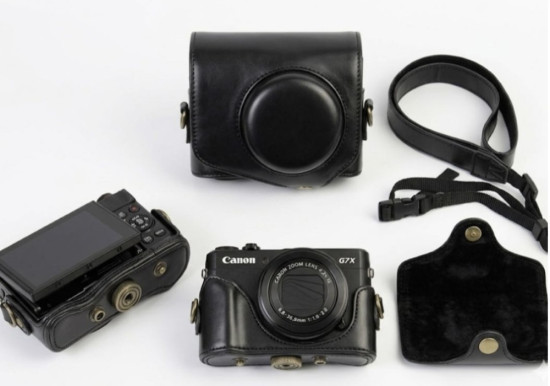 Чехол для Canon PowerShot G7X — черный,премиальная эко-кожа