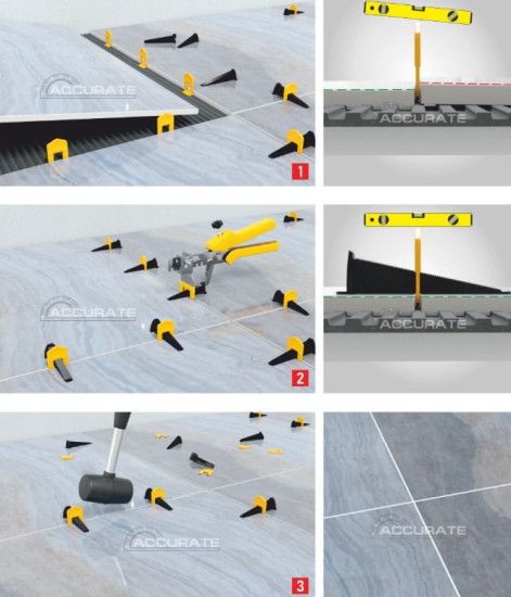 Зажим для системы выравнивания плитки толщина шва 1,5 мм, 100 шт.