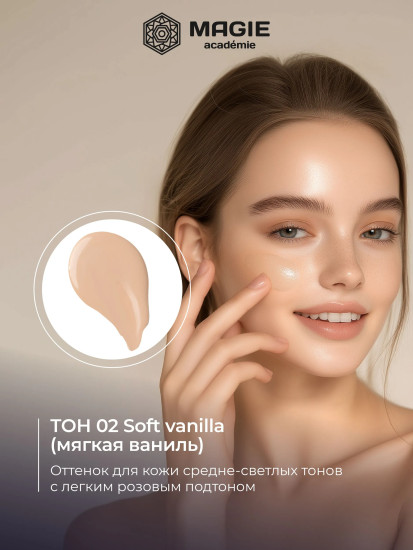 Крем-флюид тональный, оттенок 02 Soft vanilla