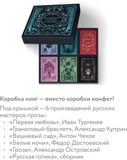Подарок книголюбу. Коллекция русской классики. Комплект из 6 книг