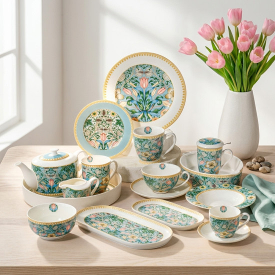 Тарелка десертная фарфоровая Flowers