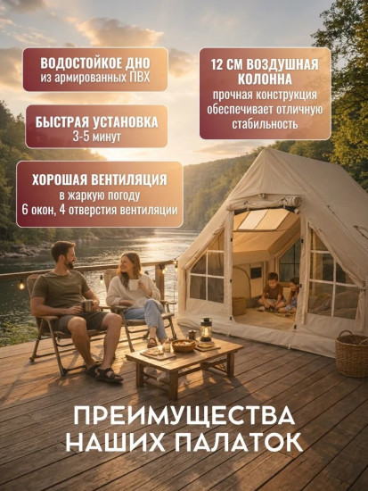 Надувная палатка 2920734938 кемпинговая количество мест: 10 белый