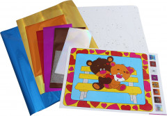 Аппликация цветной фольгой «Медвежата» - Фото 1