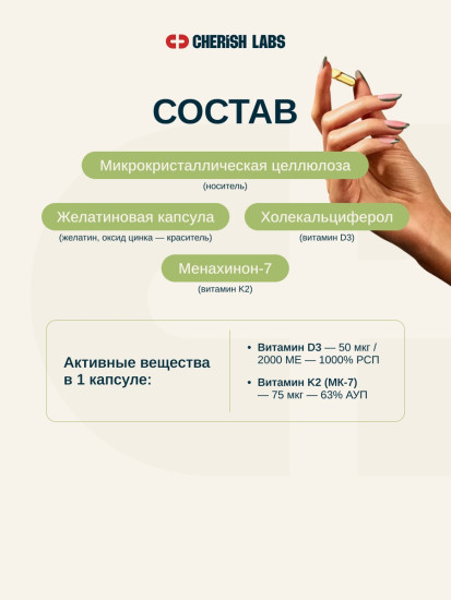 Витамины D3+К2 капсулы