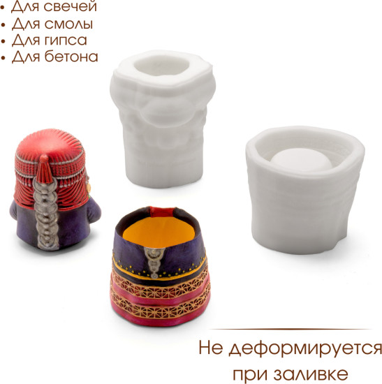 Силиконовая форма кашпо Матрешка Азии