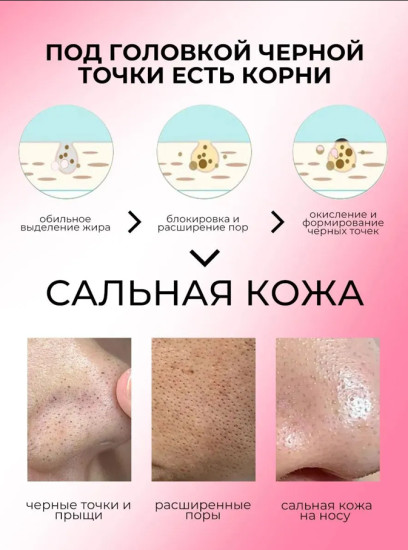 Очищающие полоски от чёрных точек с бамбуковым углём, 10 шт