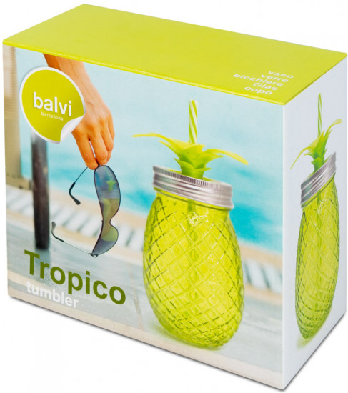 Набор стаканов с крышкой и трубочкой «Tropico»