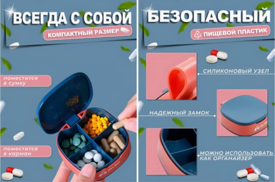 Таблетница 4 отделений
