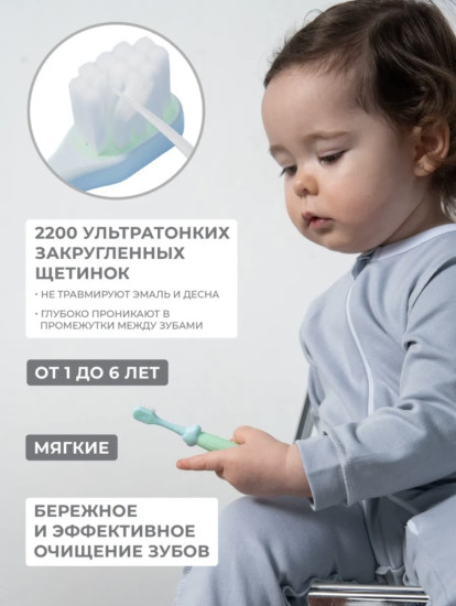 Набор детских зубных щеток 1+, 3 шт зубная щетка мягкая 3 шт