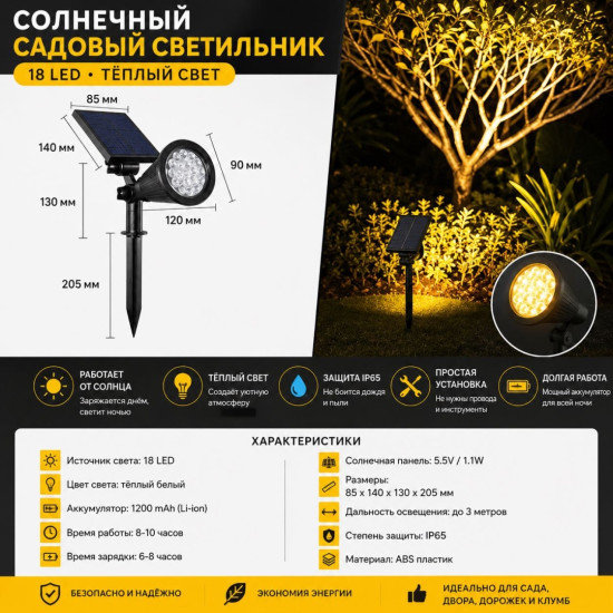 Уличный светильник в грунт / на штыре 13 см