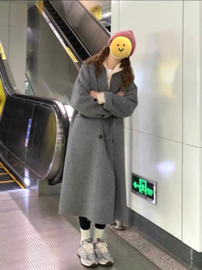 Двубортное пальто оверсайз