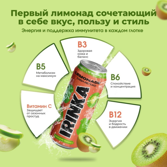 Лимонад газированный «Киви-яблоко»