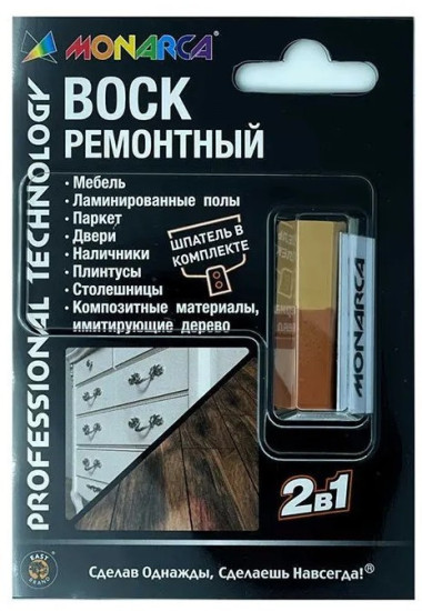 Воск ремонтный «2-в-1», цвет груша/дуб коньячный