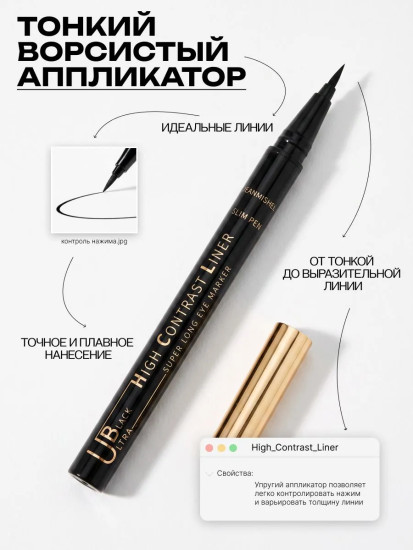Подводка-фломастер для глаз «High Contrast Liner», оттенок Ultra Black