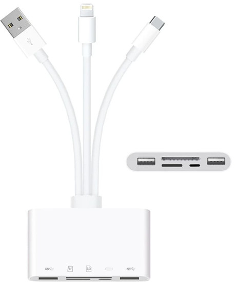 Картридер NK-1032 Pro Lightning для SD, microSD, USB 2.0