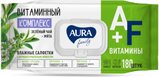 Влажные салфетки с антибактериальным эффектом с крышкой, 180 шт