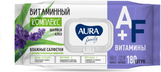 Влажные салфетки с антибактериальным эффектом с крышкой, 180 шт