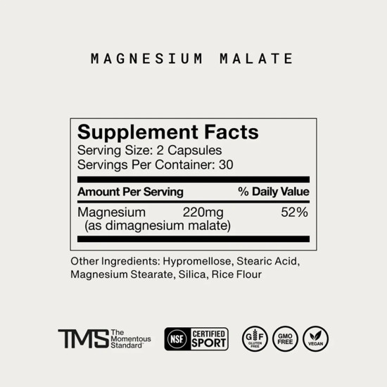 Малат магния, Magnesium Malate, 30 капсул