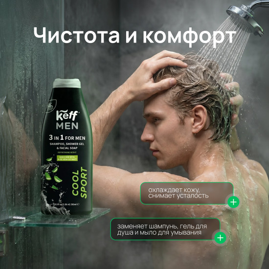 Шампунь, гель для душа, мыло для лица с ароматом мятной прохлады