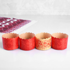 Форма бумажная для кекса, маффинов и кулича «Красная Пасха» - Фото 2