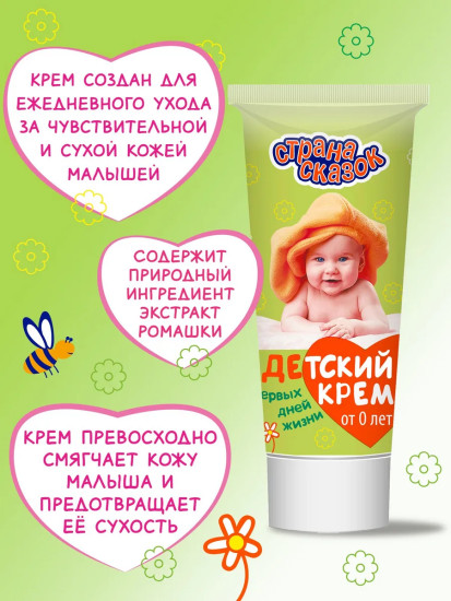 Детский крем для новорожденных с пантенолом